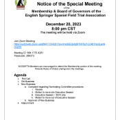 ESSFTA – SPECIAL MEETING – OFFICAL COMPLAINT